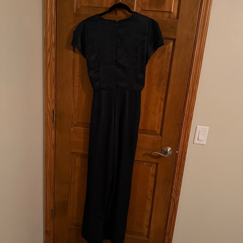 Lulus Let Me Entertain You Dark Green Satin Wide-Leg Jumpsuit - Picture 7 of 8